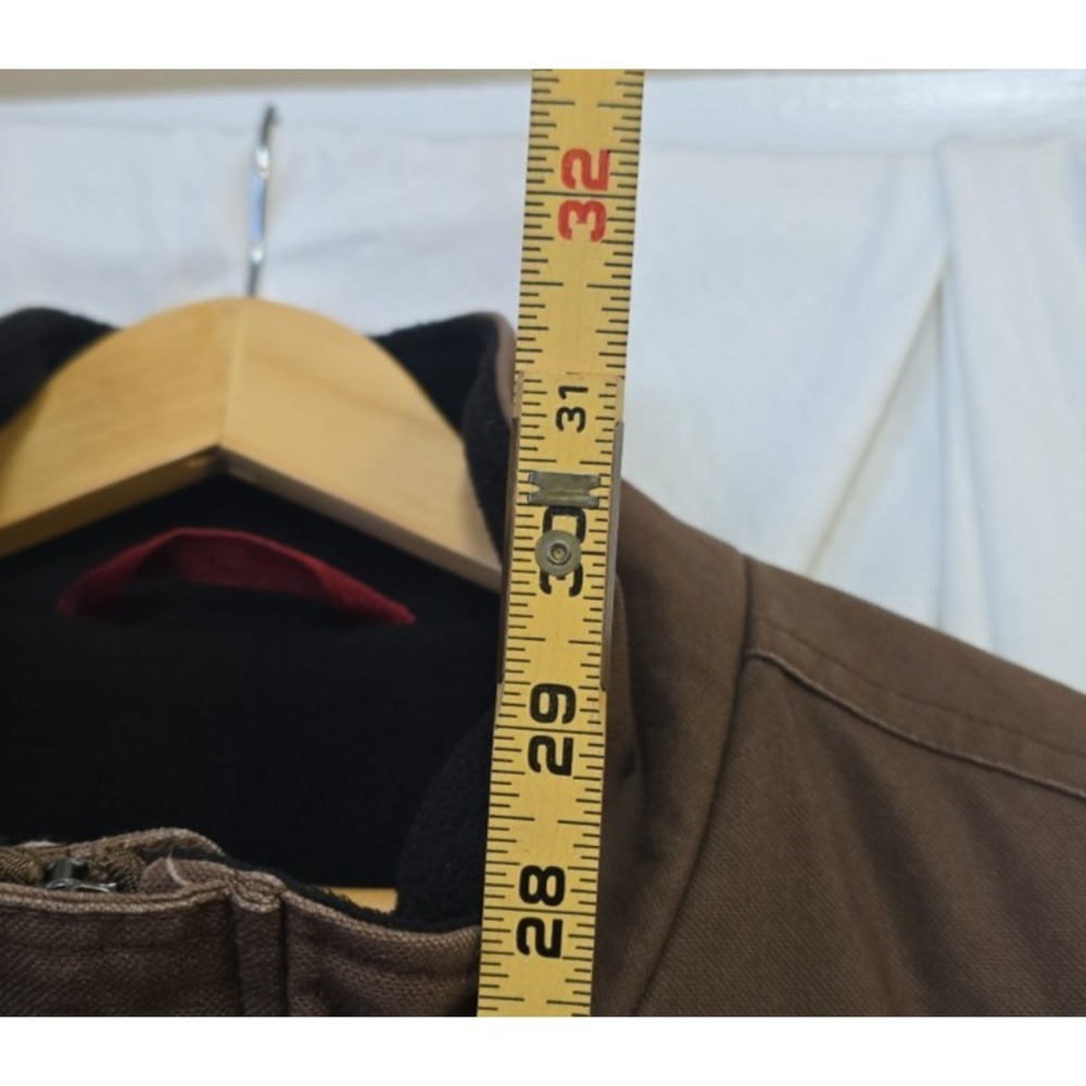 Craftsman Men's Canvas Chore Coat Fleece Lined Brown Winter Coat Jacket XXL - Picture 6 of 9